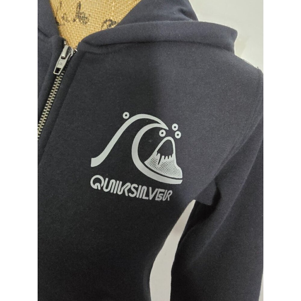 Quiksilver Black Surf Hoodie Sweatshirt Medium - Picture 2 of 12